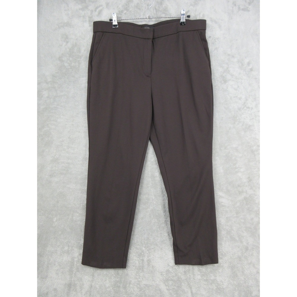 Banana Republic Pants Womens 16 Ponte Knit Sloan Slim Fit Stretch Trousers Brown